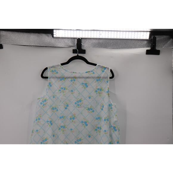 Vintage Floral White Midi Length Cotton Nightgown - Picture 6 of 8